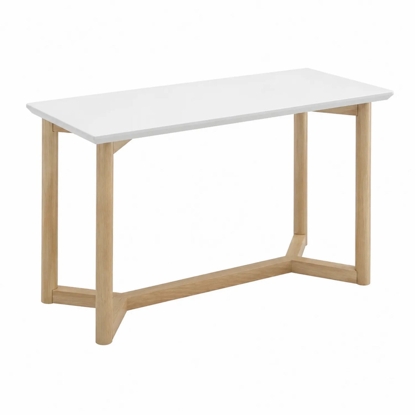 Console blanche en MDF et chêne 120 cm