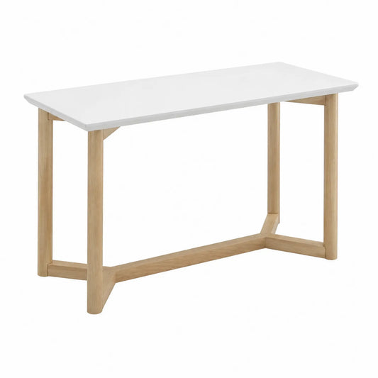 Console blanche en MDF et chêne 120 cm