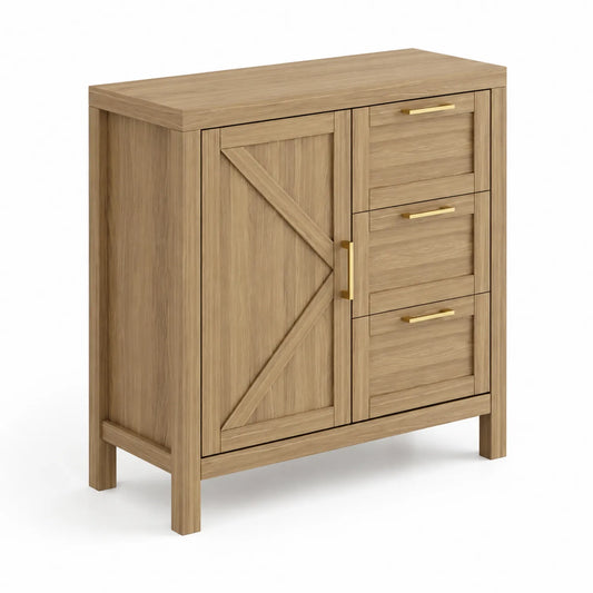 Buffet en bois d'ingénierie avec tiroirs et porte