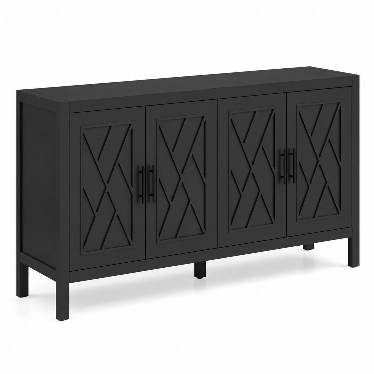 Buffet en bois noir à 4 portes 180 cm