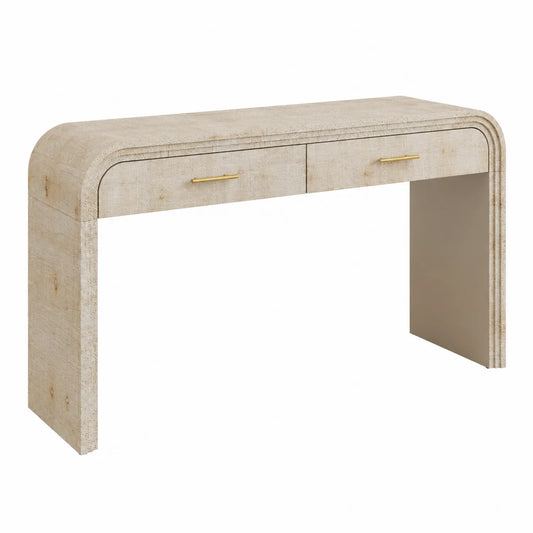 Console avec tiroirs en bois de chêne beige